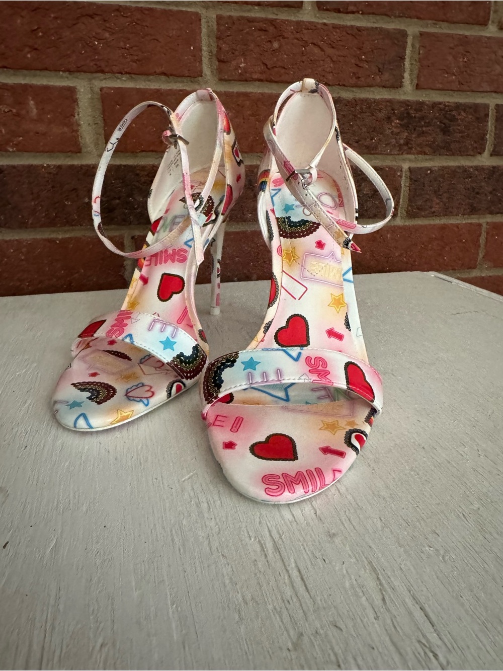 Aldo Sandyy Graphic Printed Stilettos Ankle-Strap Sandals - Picture 2 of 8
